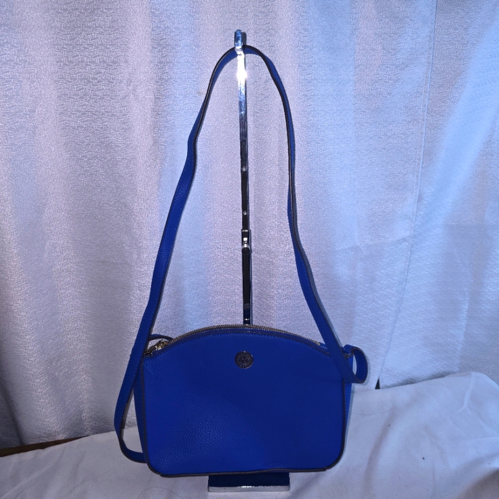ALLE KLIEN LEATHER Elegant Blue 3 DIVIDER CROSSBODY  Bag